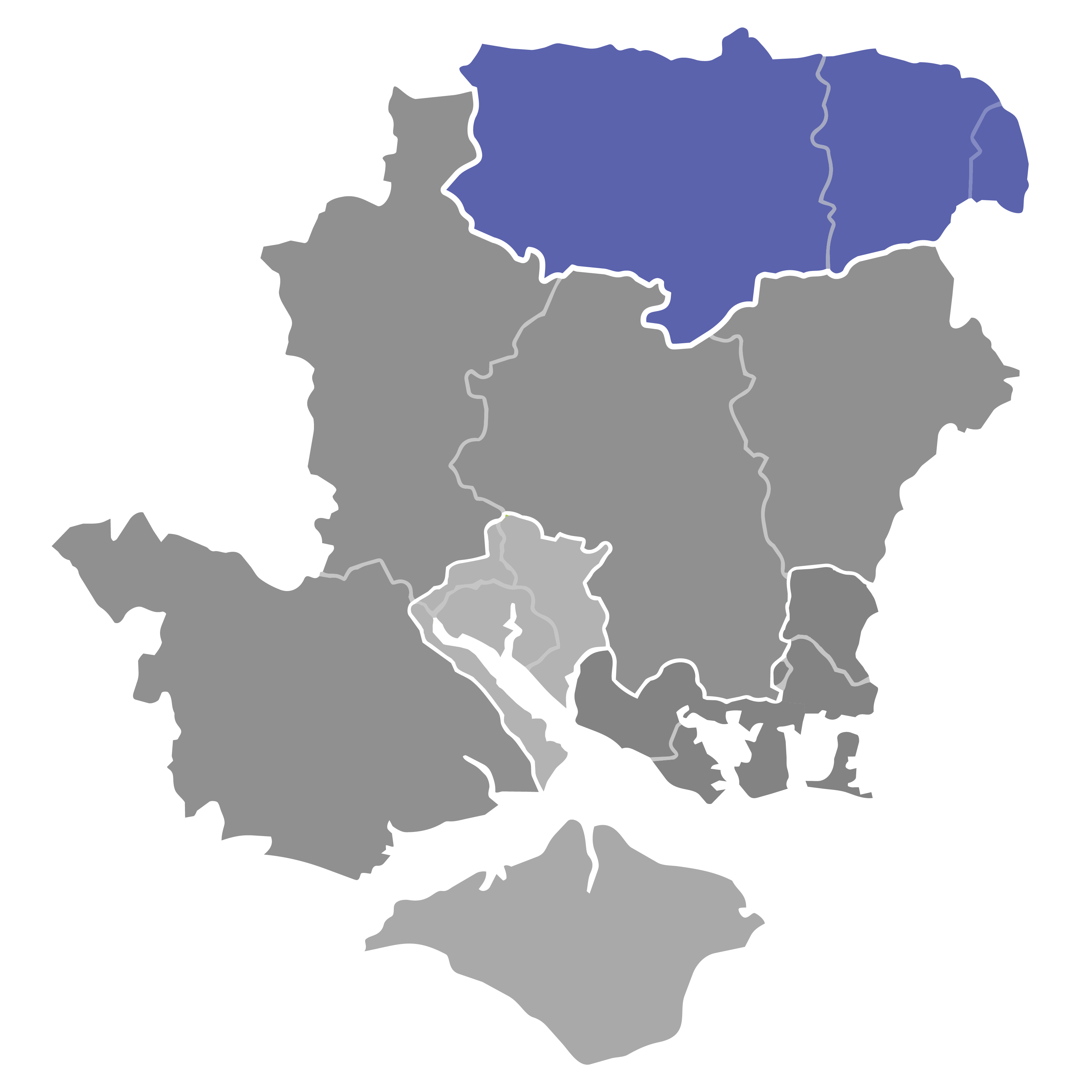 Map of Hampshire, highlighting the north Hampshire unitary authority