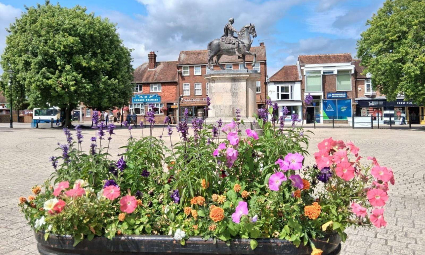 Photograph of a town square in Petersfield